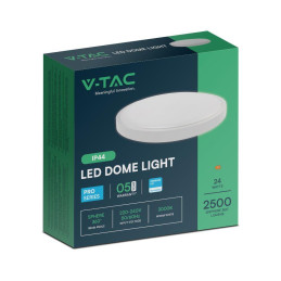 Plafon V-TAC 24W LED SAMSUNG CHIP okrągły 29cm natynkowy IP44 biały VT-8624 4000K 2500lm 5 lat gwarancji