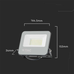 Projektor LED V-TAC 30W czarny 160Lm/W VT-44031 6500K 4800lm 5 lat gwarancji