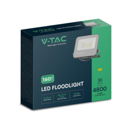 Projektor LED V-TAC 30W czarny 160Lm/W VT-44031 6500K 4800lm 5 lat gwarancji