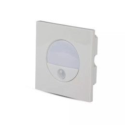 Oprawa schodowa 3W LED V-TAC biała czujnik ruchu 230V VT-8035 4000K 100lm