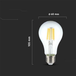 Żarówka LED V-TAC 10W filament E27 A67 VT-1981 3000K 1055lm