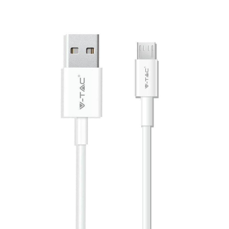 Przewód micro USB V-TAC 1M biały seria srebrna VT-5321