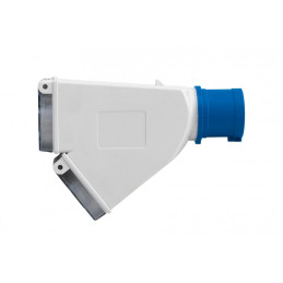 Adapter kempingowy wtyk 16A 3p przemysłowy, gniazdo tablicowe 2x230V IP44