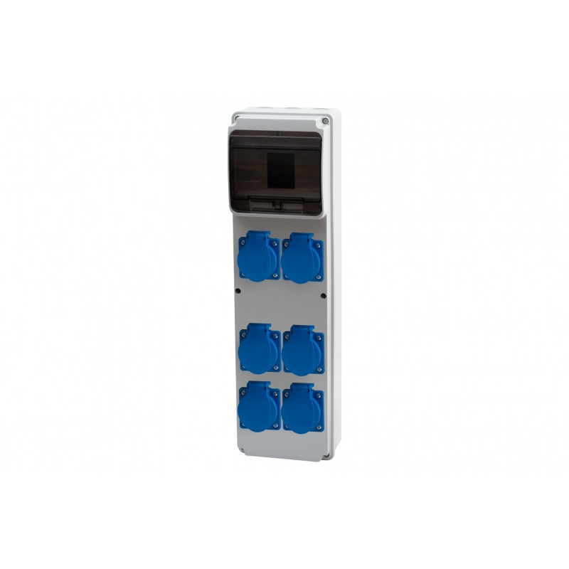 Rozdzielnica ULISSE 6M MAXI - gniazda 6x230V /6 modułów/ IP44