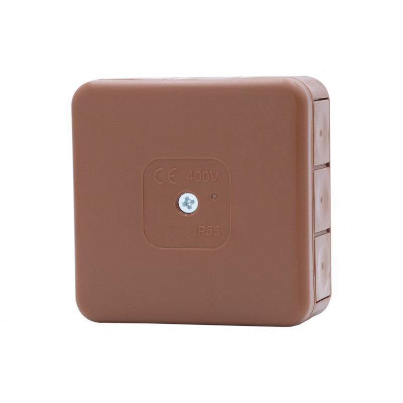 Puszka hermetyczna H55-S 85x85x37 IP55 12-wylotowa brązowa