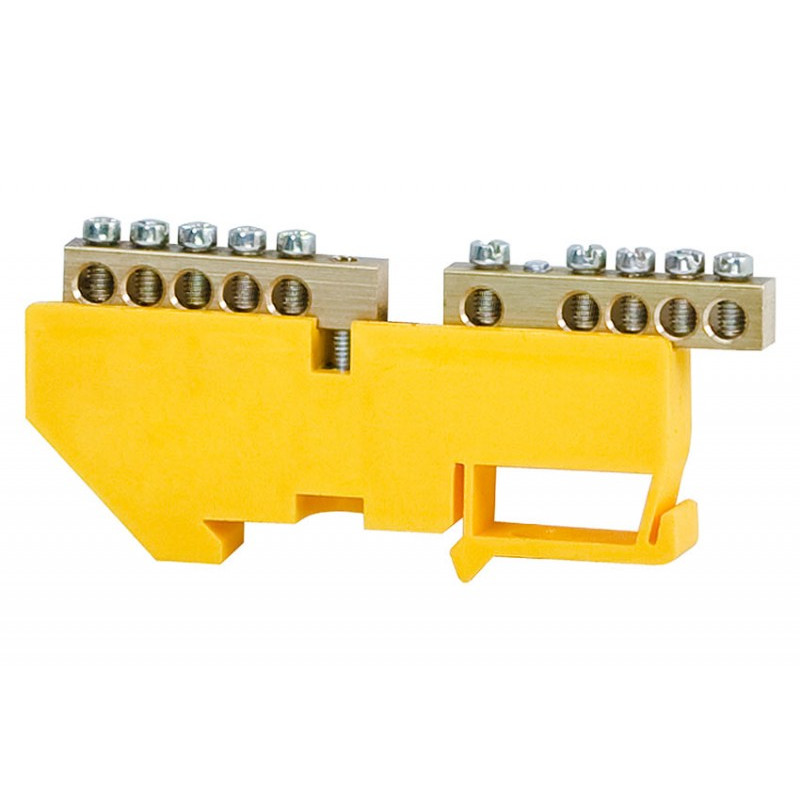 Listwa ochronna 2x5-modułowa 2x5x16mm2 wysoka podstawa - żółta WYPRZEDAŻ