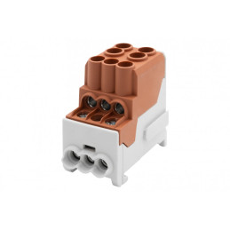 Blok rozdzielczy DBR 100A (2x25 / 6x10) Al/Cu - brązowy