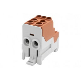 Blok rozdzielczy DBR 100A (2x25 / 6x10) Al/Cu - brązowy