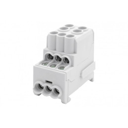 Blok rozdzielczy DBR 100A (2x25 / 6x10) Al/Cu - szary
