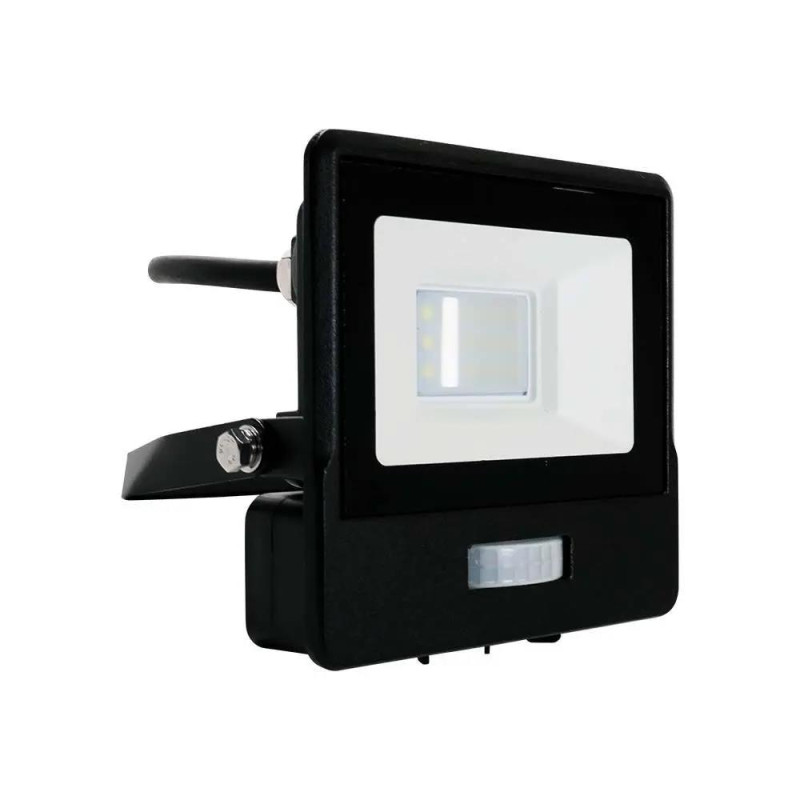 Projektor LED V-TAC 10W SAMSUNG CHIP czujnik ruchu czarny przewód 1M VT-118S-1 6400K 735lm 5 lat gwarancji