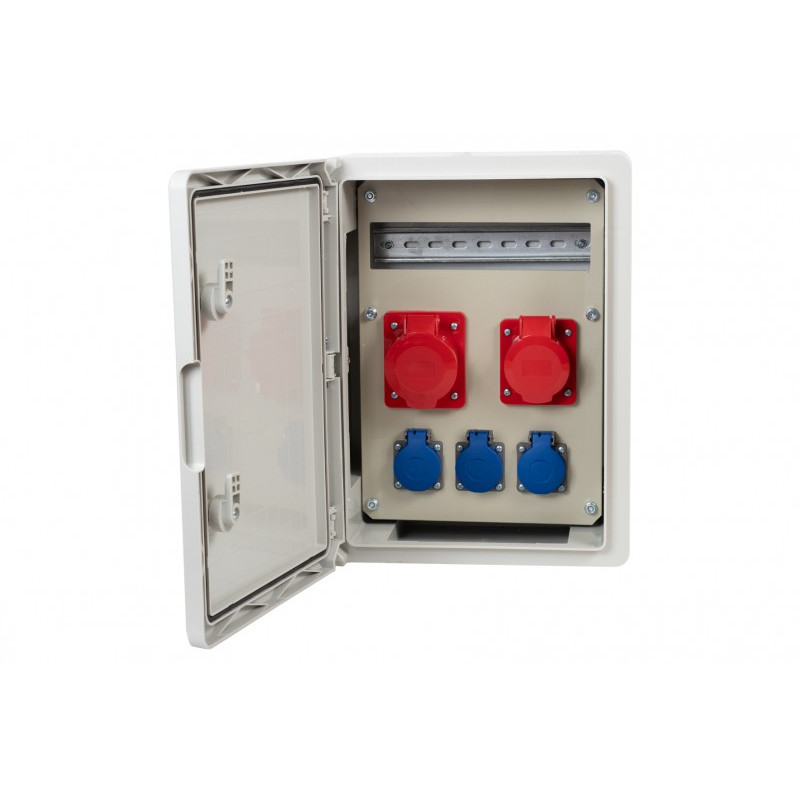 Rozdzielnica budowlana RB-300 12M - gniazda 16A 5p, 32A 5p, 3x230V, /12 modułów/