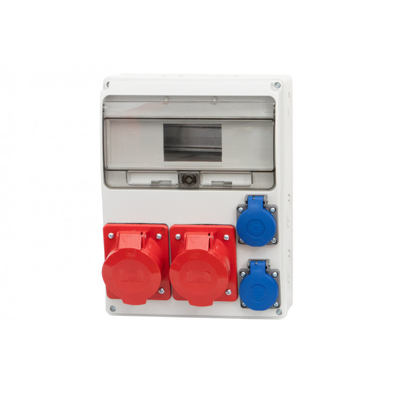 Rozdzielnica LAGO 11M - gniazda 2x32A 5p, 2x230V /11 modułów/ IP44