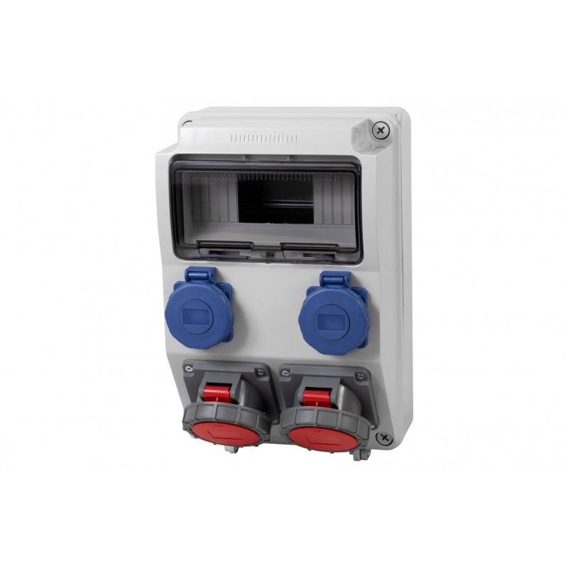 Rozdzielnica CAJA 9M - gniazda 16A 5p, 32A 5p, 2x230V /9 modułów/ IP65