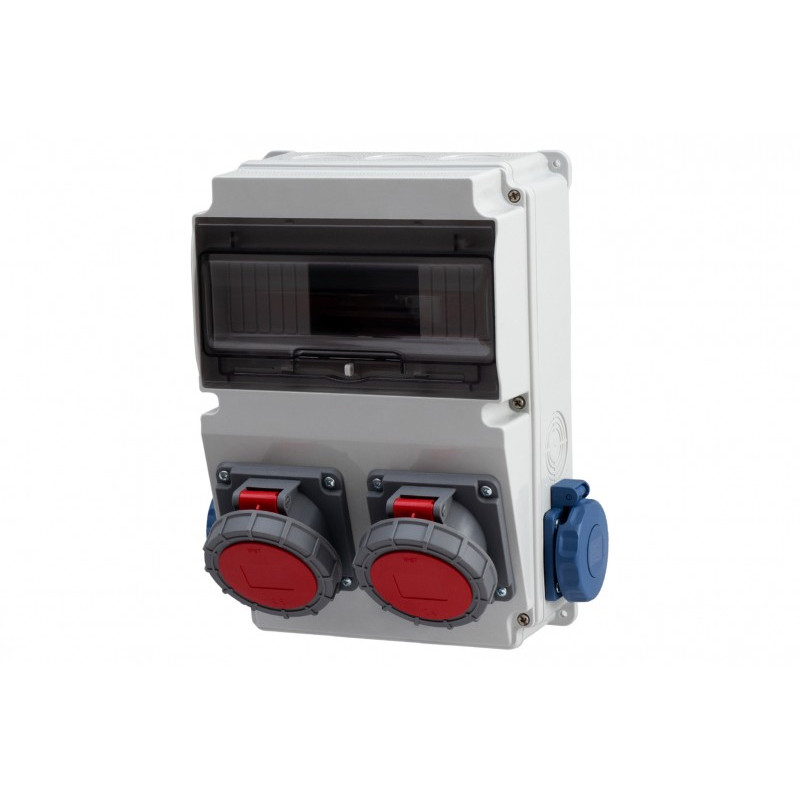 Rozdzielnica LAGO 10M - gniazda 16A 5p, 32A 5p, 2x230V /10 modułów/ IP65