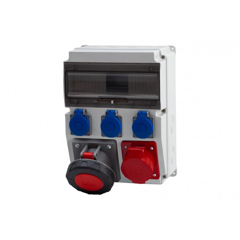 Rozdzielnica CAJA 12M - gniazda 16A 5p, 63A 5p, 3x230V /12 modułów/ IP44