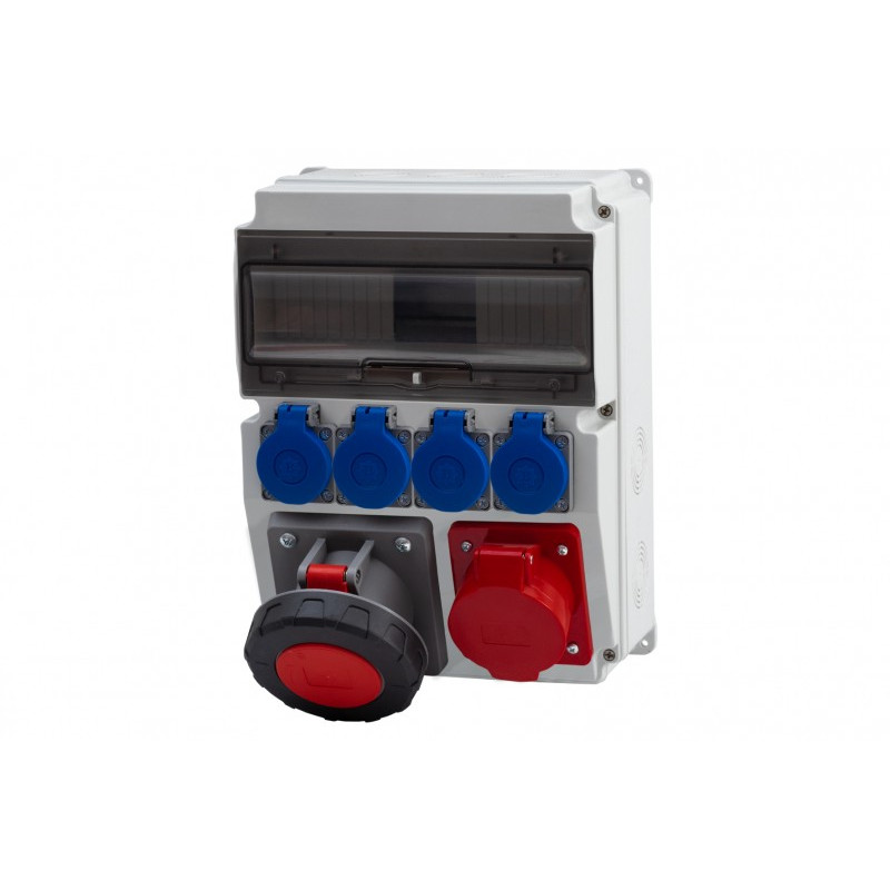 Rozdzielnica CAJA 12M - gniazda 16A 5p, 63A 5p, 4x230V /12 modułów/ IP44