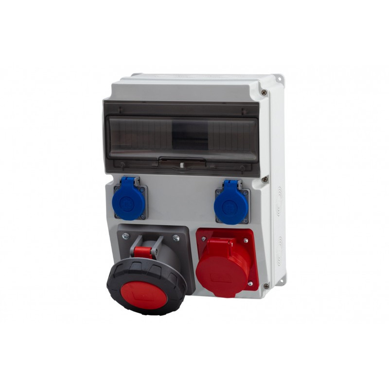 Rozdzielnica CAJA 12M - gniazda 32A 5p, 63A 5p, 2x230V /12 modułów/ IP44