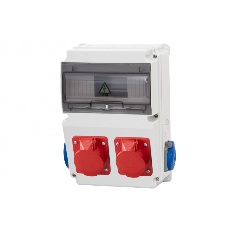 Rozdzielnica LAGO 10M - gniazda 2x32A 5p, 2x230V /10 modułów/ IP44