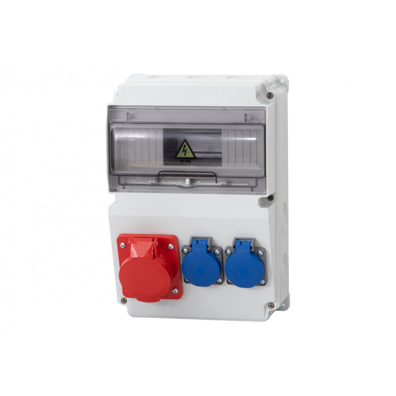 Rozdzielnica LAGO 10M - gniazda 16A 5p, 2x230V /10 modułów/ IP44