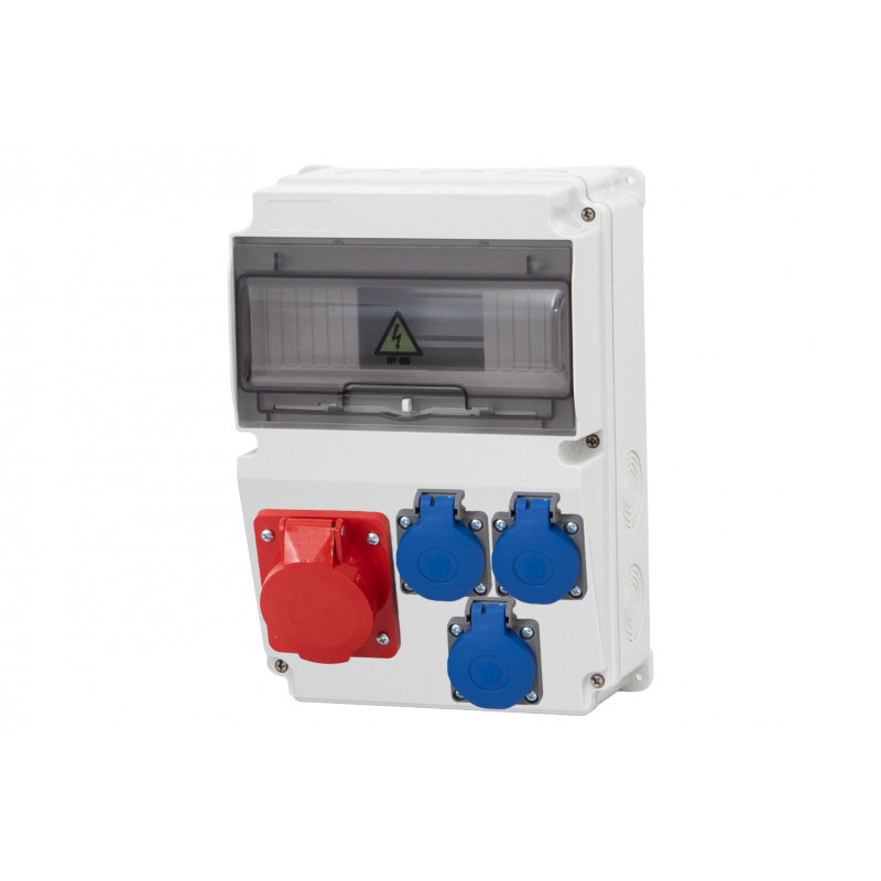 Rozdzielnica LAGO 10M - gniazda 32A 5p, 3x230V /10 modułów/ IP44