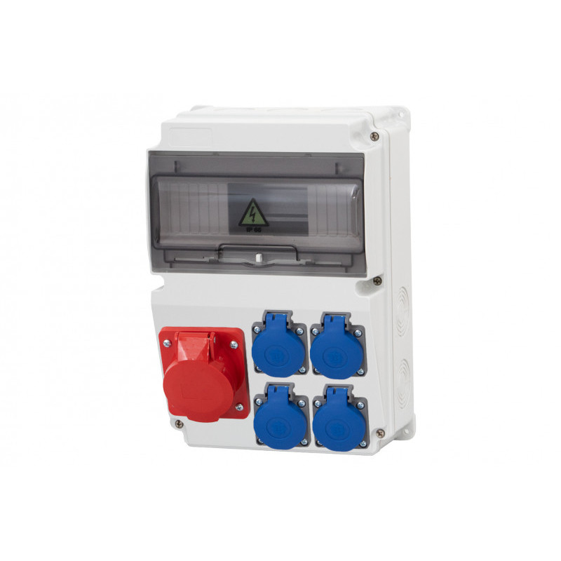 Rozdzielnica LAGO 10M - gniazda 32A 5p, 4x230V /10 modułów/ IP44