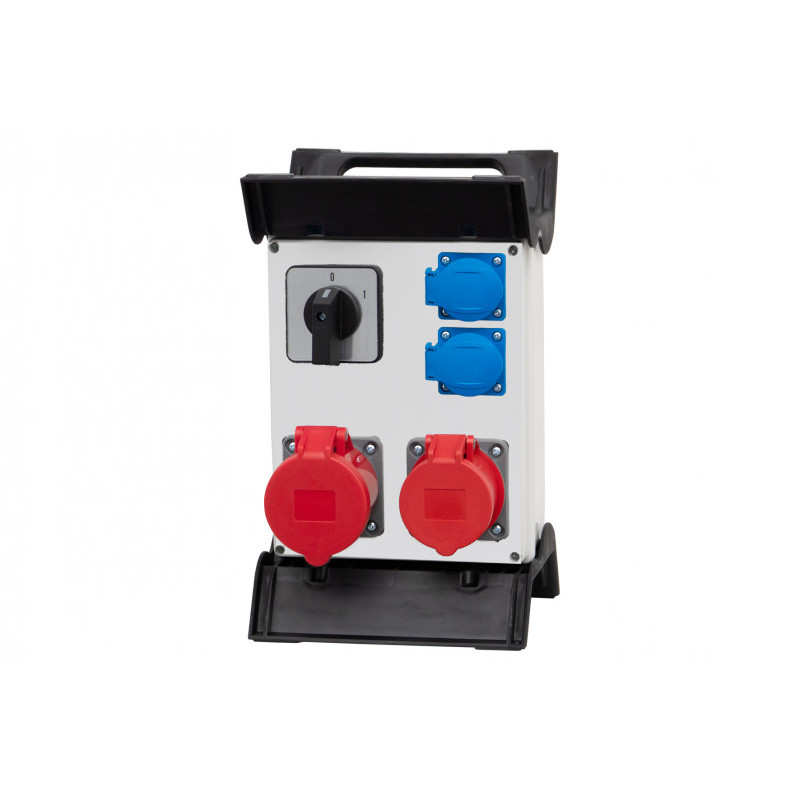 Rozdzielnica R-240 na stelażu plastikowym - gniazda 2x16A 5p, 2x230V, 0/1(32A) IP44