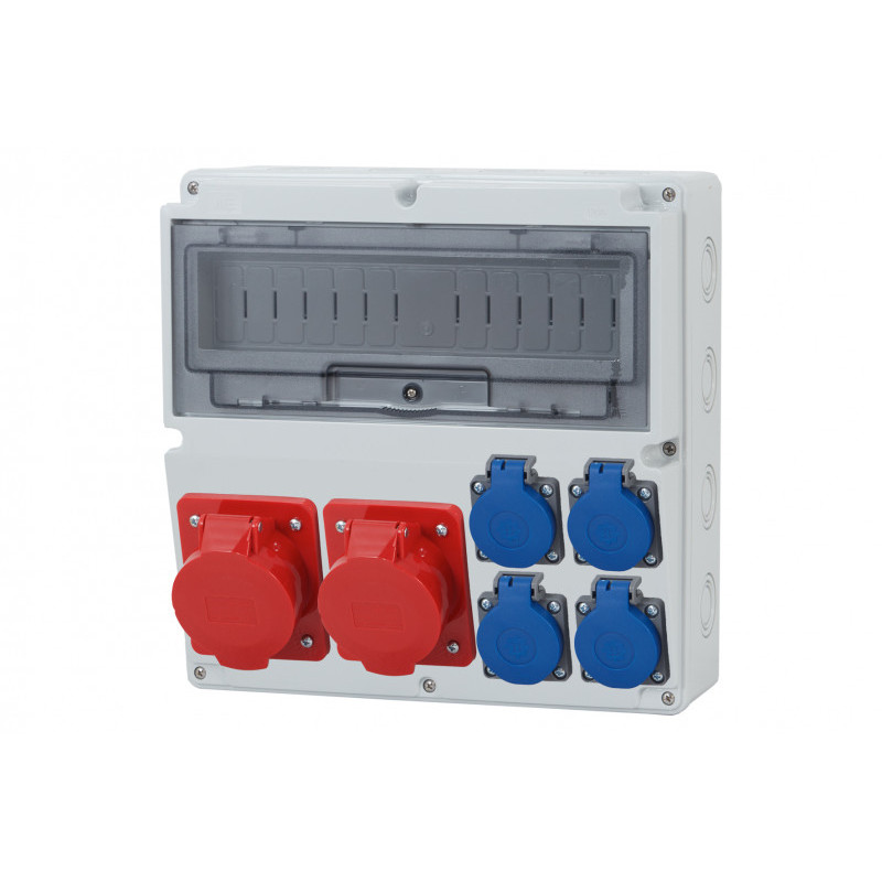 Rozdzielnica LAGO 14M - gniazda 2x16A 5p, 4x230V /14 modułów/ IP44