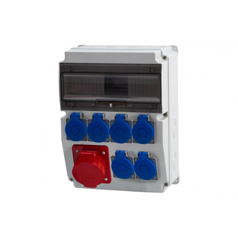 Rozdzielnica CAJA 12M - gniazda 32A 5p, 6x230V /12 modułów/ IP44