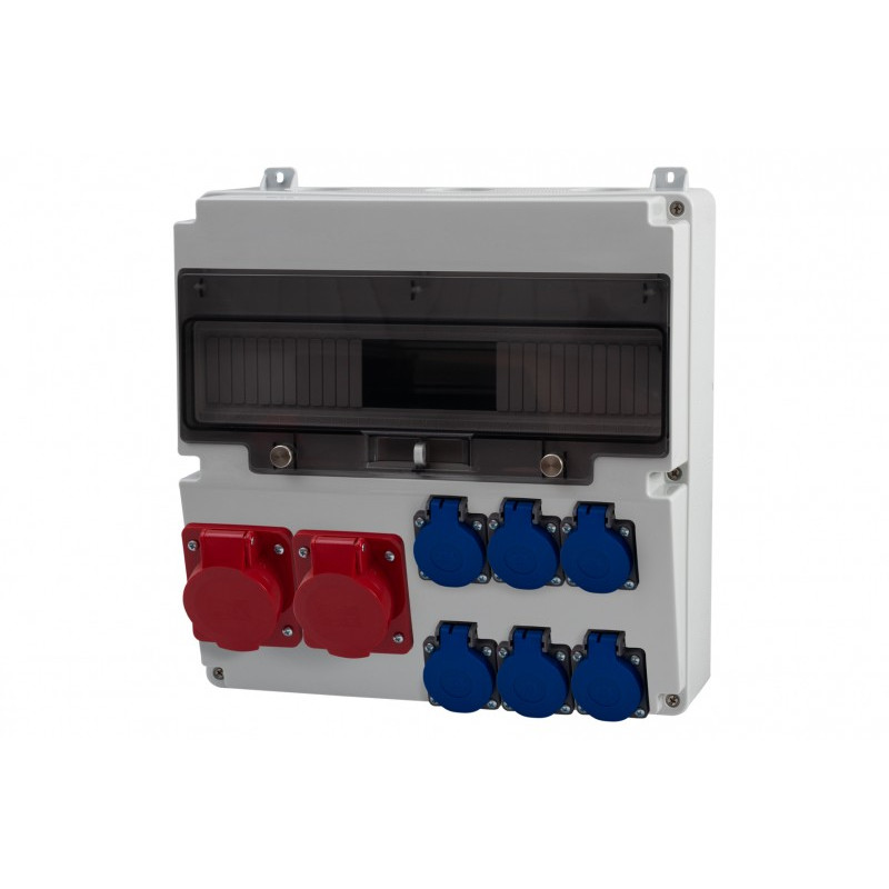 Rozdzielnica LAGO 17M - gniazda 2x32A 5p, 6x230V /17 modułów/ IP44