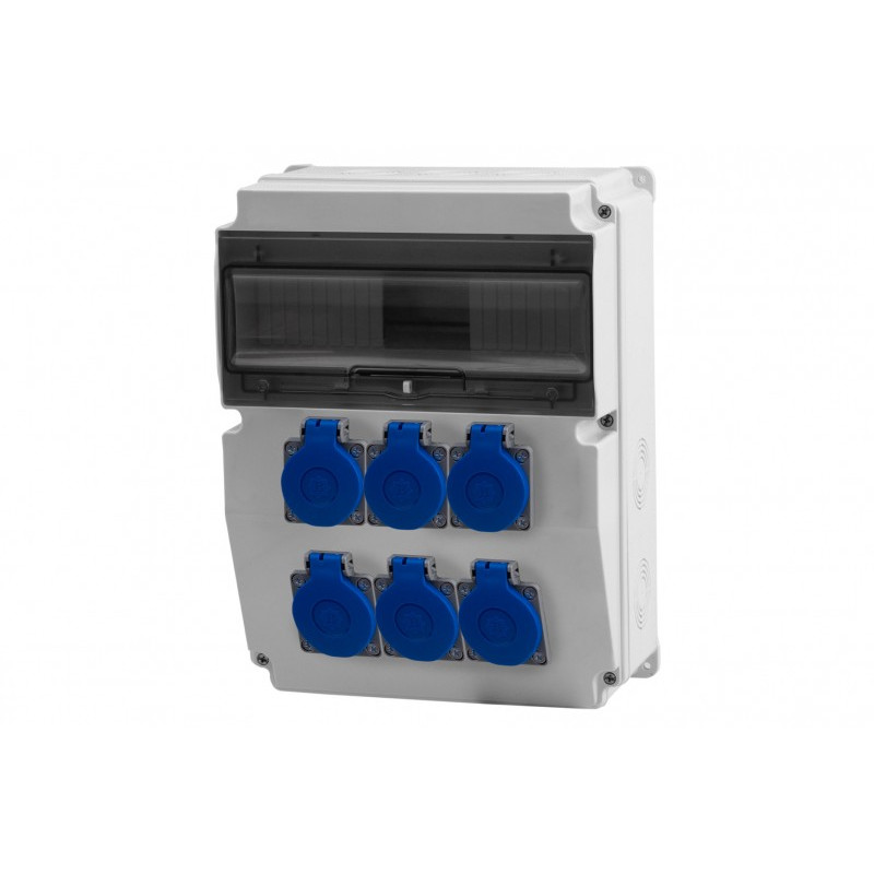 Rozdzielnica CAJA 12M - gniazda 6x230V /12 modułów/ IP44