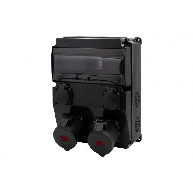 Rozdzielnica CAJA 12M SCENIC - gniazda proste 16A 5p, 32A 5p, 2x230V /12 modułów/ IP44