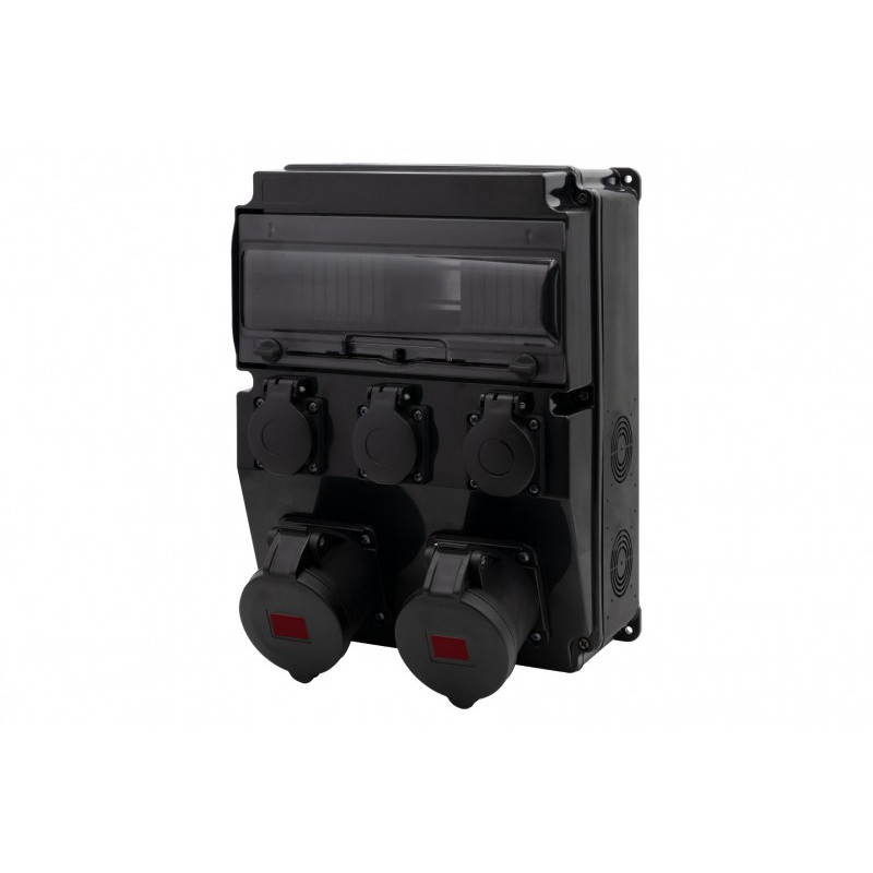 Rozdzielnica CAJA 12M SCENIC - gniazda proste 16A 5p, 32A 5p, 3x230V /12 modułów/ IP44