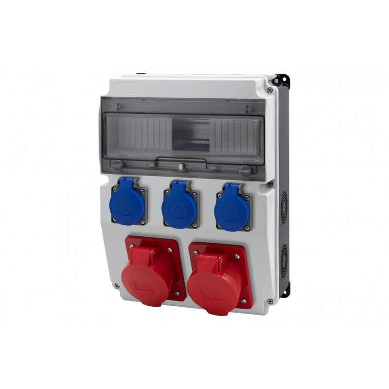 Rozdzielnica CAJA 12M BICOLOR - gniazda 2x16A 5p, 3x230V /12 modułów/ IP44
