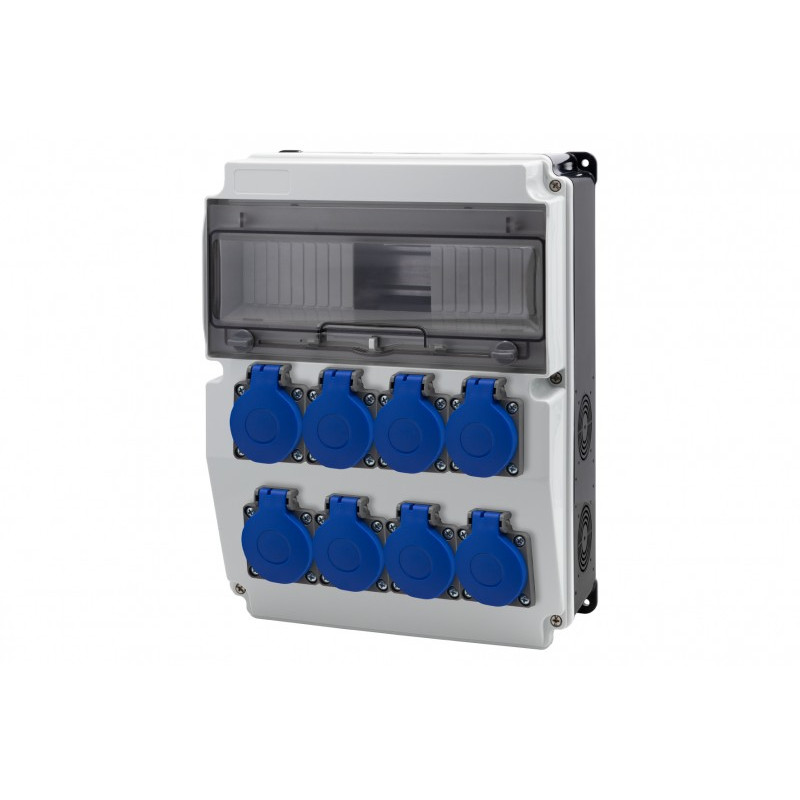 Rozdzielnica CAJA 12M BICOLOR - gniazda 8x230V /12 modułów/ IP44