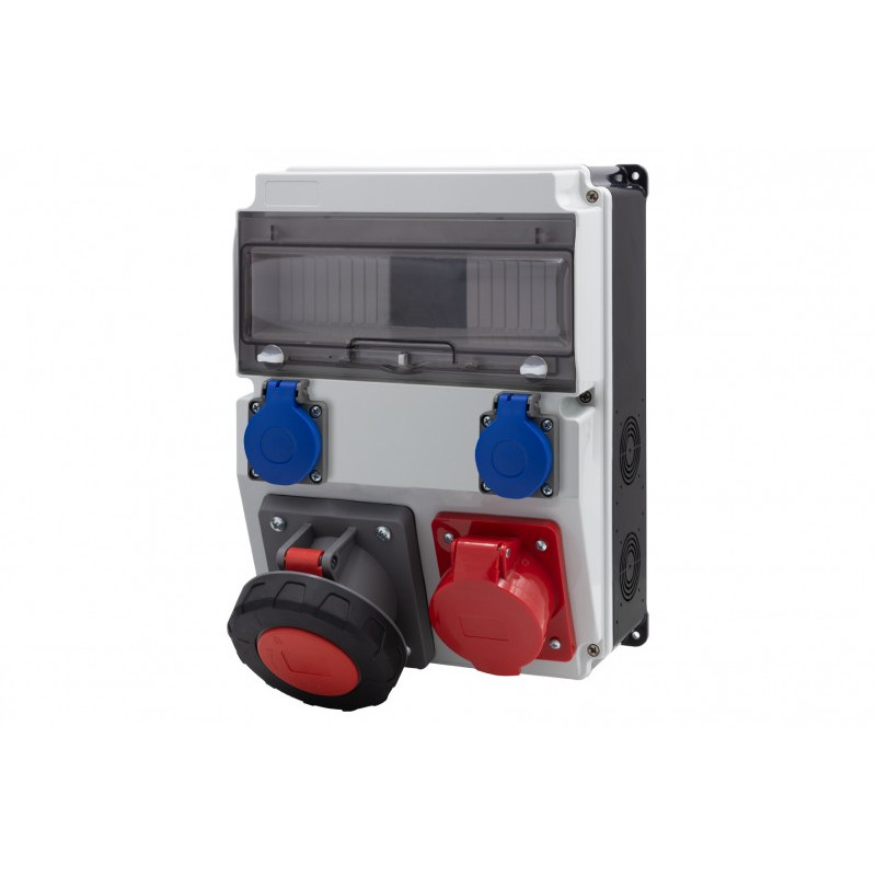 Rozdzielnica CAJA 12M BICOLOR - gniazda 32A 5p, 63A 5p, 2x230V /12 modułów/ IP44