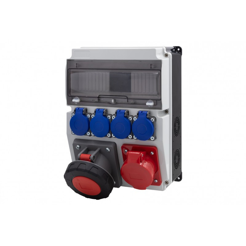 Rozdzielnica CAJA 12M BICOLOR - gniazda 32A 5p, 63A 5p, 4x230V /12 modułów/ IP44