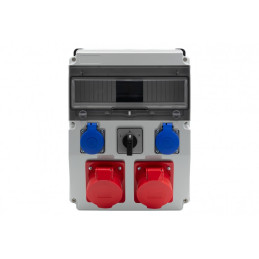 Rozdzielnica CAJA 12M BICOLOR - gniazda 2x16A 5p, 2x230V, L/P(32A) /12 modułów/ IP44