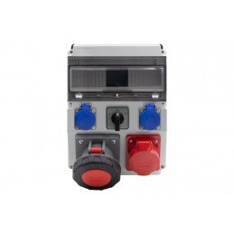 Rozdzielnica CAJA 12M BICOLOR - gniazda 16A 5p, 63A 5p, 2x230V, L/P(63A) /12 modułów/ IP44