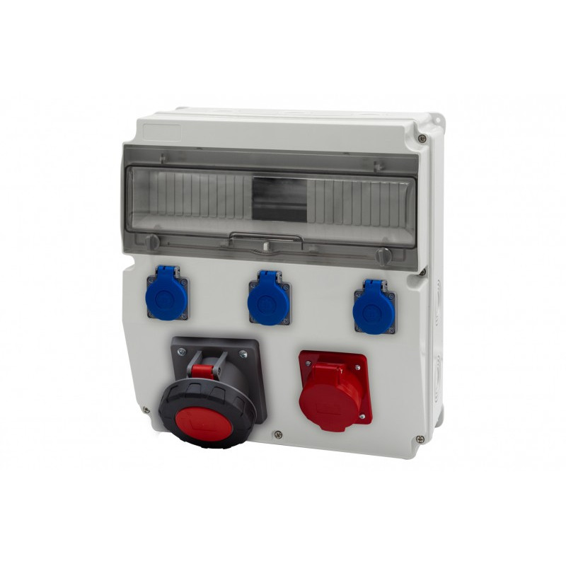 Rozdzielnica CAJA 15M - gniazda 32A 5p, 63A 5p, 3x230V /15 modułów/ IP44