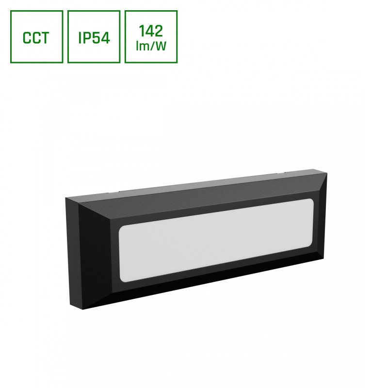 ENCANTA 6W CCT 230V IP54 230x80x30MM CZARNY NATYNKOWA ELEWACYJNA