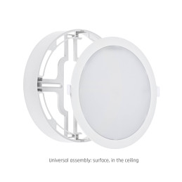 ALGINE ECO 2w1 NATYNK-PODTYNK DOWNLIGHT 18W WW 230V 110st IP20 IK06 223x35mm BIAŁY okrągła