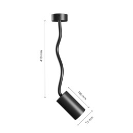 VARIOSA FLEXI GU10 BAZA 230V IP20 55x100x410MM CZARNY OKRĄGŁA
