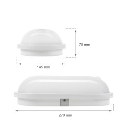 TECHNIC LAMP KANAŁOWA 20W NW 230V 120st IP54 IK07 270x145x70mm BIAŁY owalna czujnik ruchu PIR