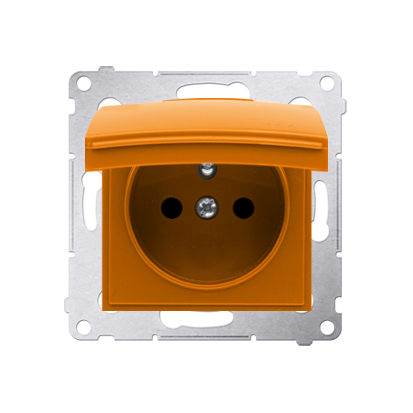 Pokrywa do gniazda wtyczkowego z uziemieniem - do wersji IP44- klapka w kolorze pokrywy pomarańczowy-252451