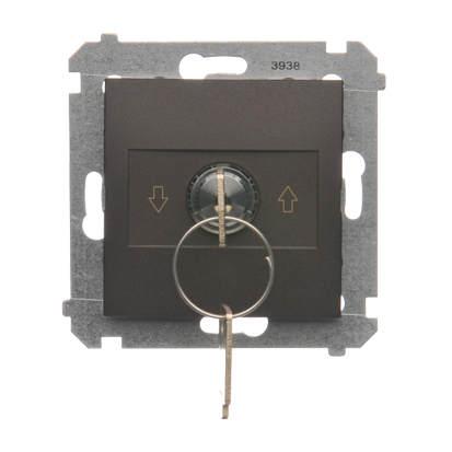 Łącznik na kluczyk żaluzjowy 3 pozycyjny "I-0-II" brąz mat, metalizowany 5A-252615