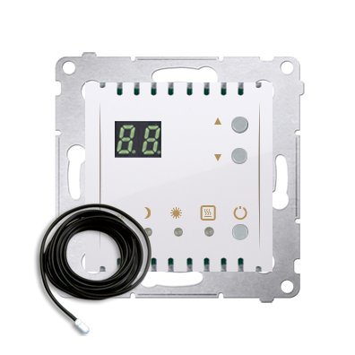 Regulator temperatury z wyświetlaczem z czujnikiem zewnętrzym (sonda) biały-252752
