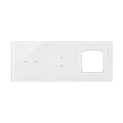 Panel dotykowy 3 moduły 2 pola dotykowe poziome, 2 pola dotykowe pionowe, otwór na osprzęt Simon 54, biała perła-251894