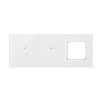 Panel dotykowy 3 moduły 2 pola dotykowe pionowe, 2 pola dotykowe pionowe, otwór na osprzęt Simon 54, biała perła-251898