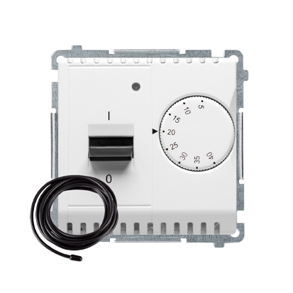 Regulator temperatury z wyświetlaczem z czujnikiem zewnętrzym (sonda) biały-254286