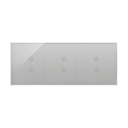 Panel dotykowy 3 moduły 2 pola dotykowe pionowe, 2 pola dotykowe pionowe, 2 pola dotykowe pionowe, srebrna mgła-251806